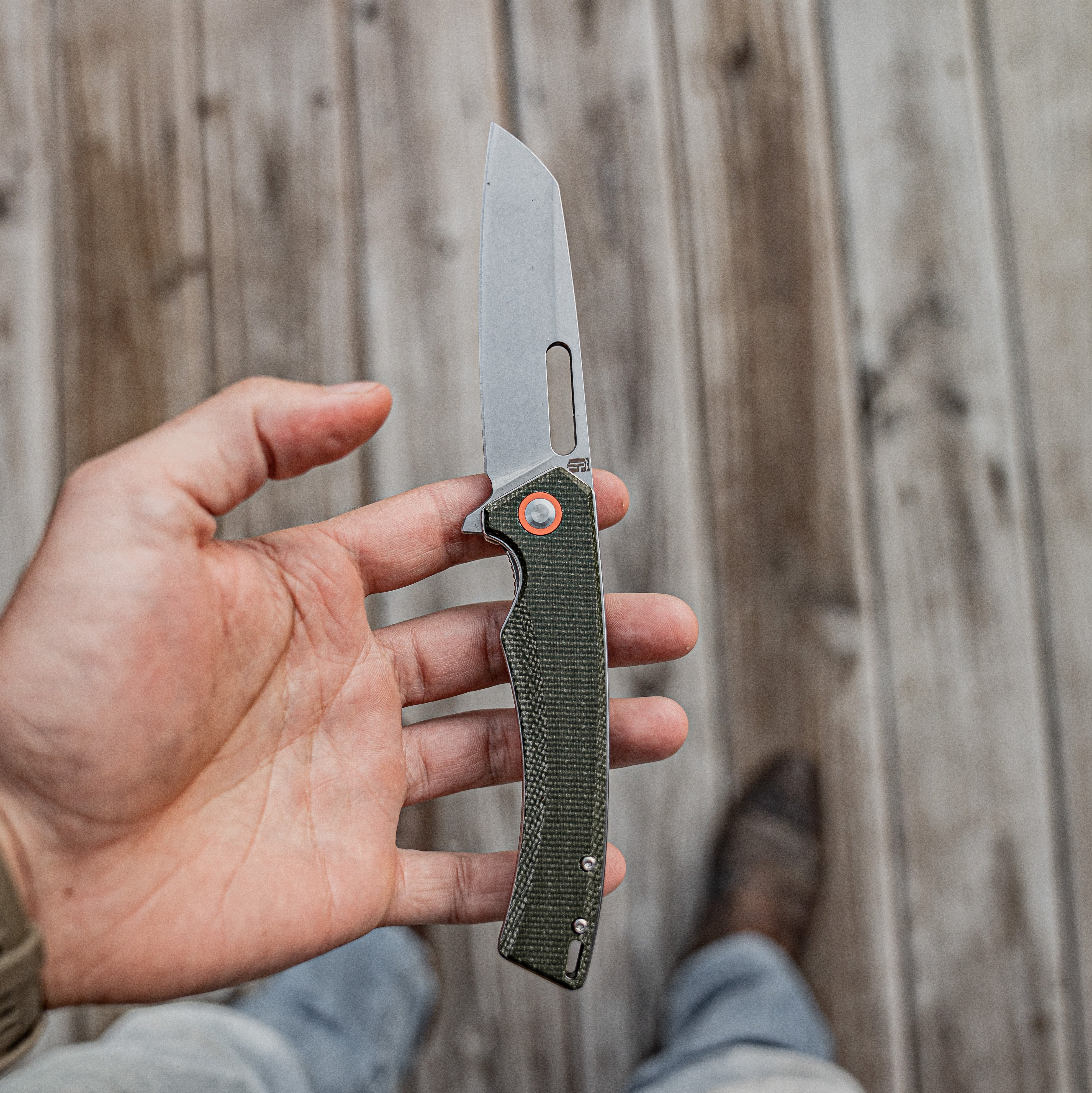 The Tatle Gear Loggerhead Green Micarta