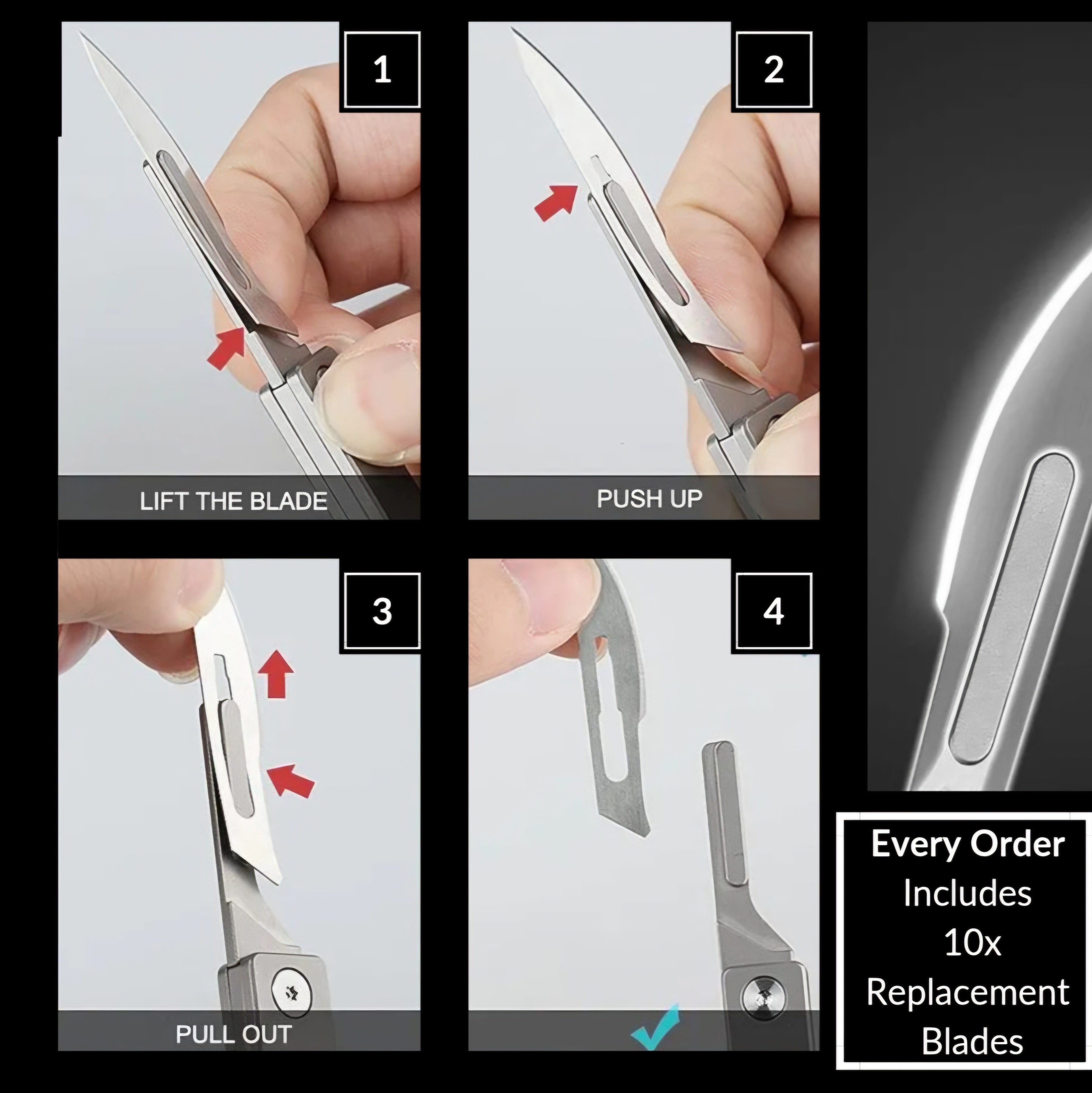 The Tatle Gear™- Whitetail Scalpel Knife + 10x Replacement Blades