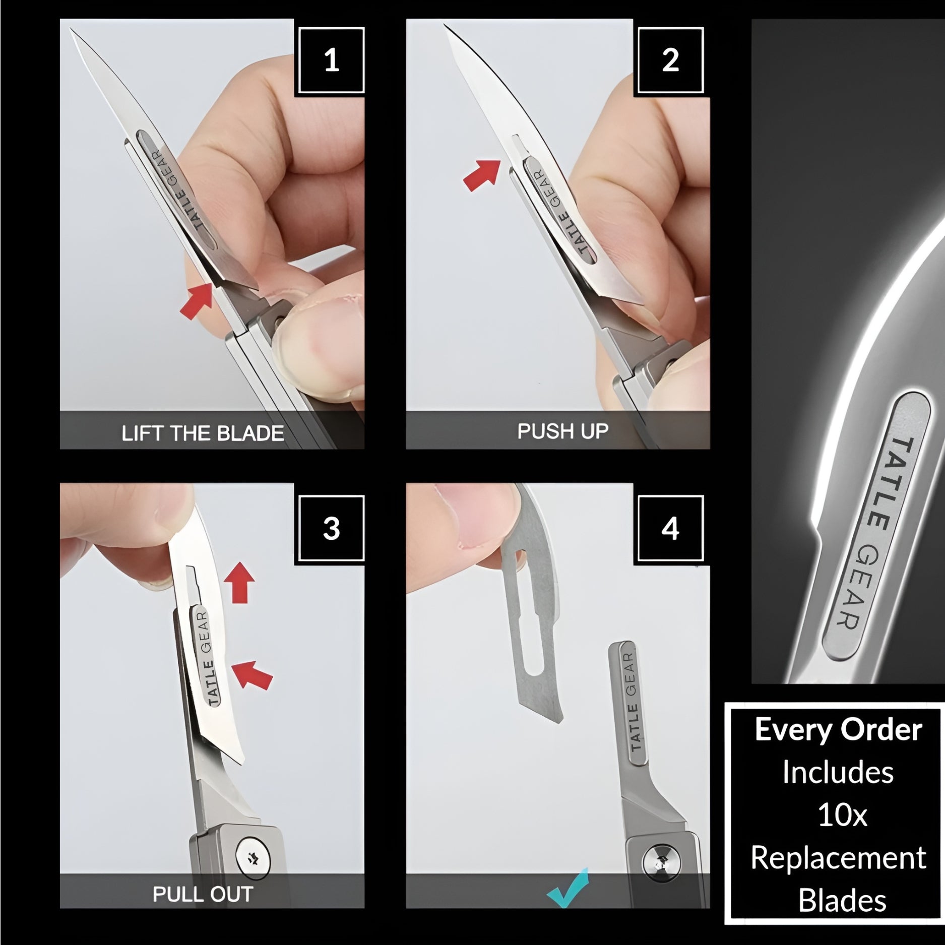 The Tatle Gear™- Mamba Scalpel Knife + 10x Replacement Blades
