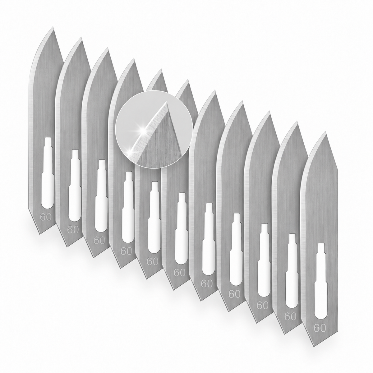 10x Quick Swap Replacement Fixed Scalpel Blades┃Size 60